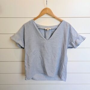 Madewell Lightweight Flutter Sleeve Cotton Blouse Minimalist Clean Girl Spring